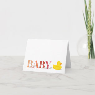 Gummi Duck Peach Pink Baby Dankeskarte