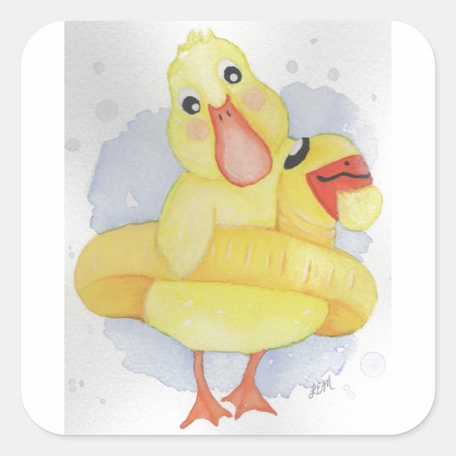 Gummi Duck Quadratischer Aufkleber (Vorderseite)