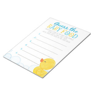Gummi Duck rät das Baby Food Game Ansack Pack Notizblock