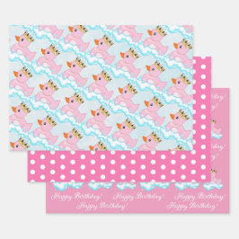 Gummi Duck (rosa) Geburtstagsparty Wrapping Paper Geschenkpapier Set
