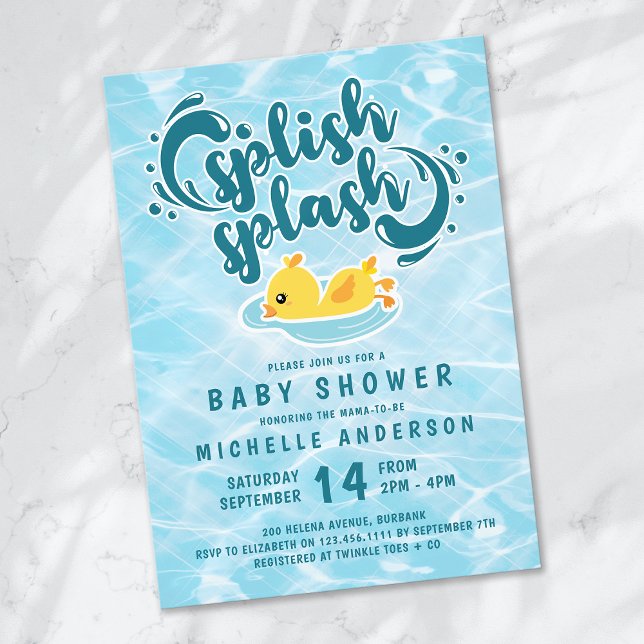 Gummi Duck Splish Splash Babydusche Einladung (Von Creator hochgeladen)
