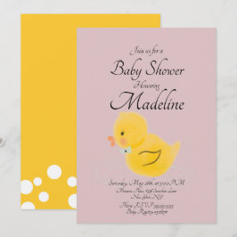 Gummi Duck Wasserfarbene Blush Babydusche Einladung
