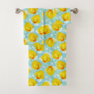 Gummi Ducks Bath Pattern Badhandtuch Set