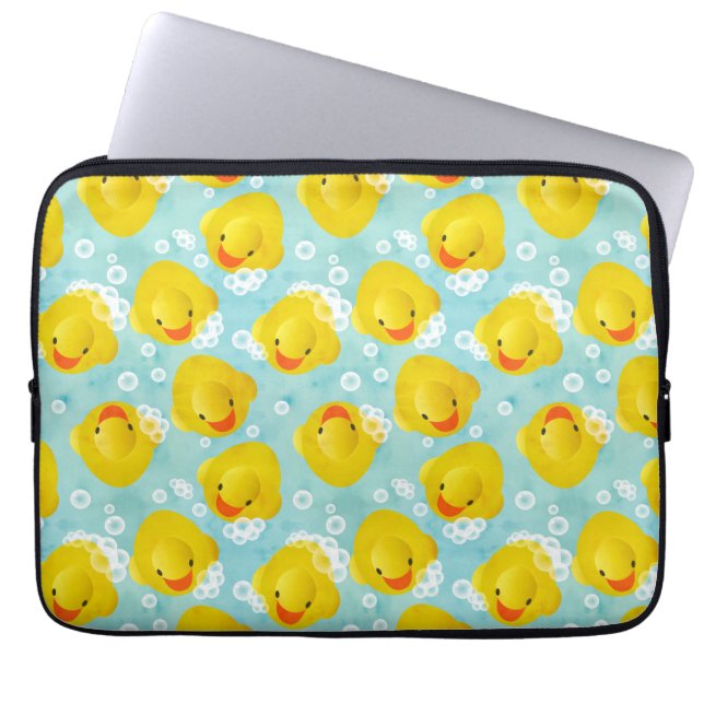 Gummi Ducks Bath Pattern Laptopschutzhülle (Vorderseite)