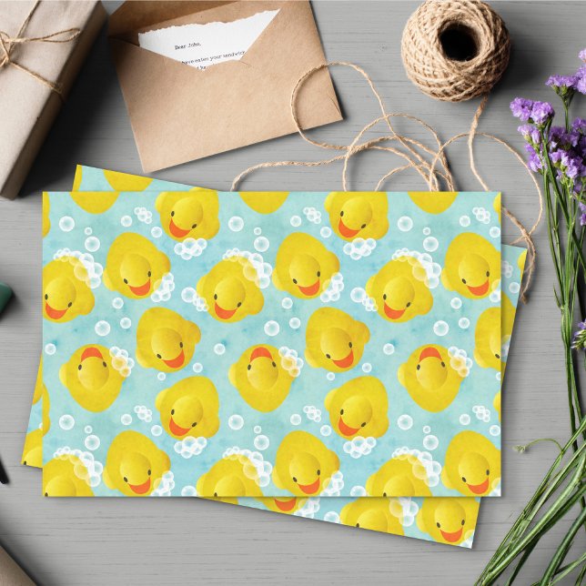 Gummi Ducks Bath Pattern Seidenpapier (Rubber Duckie Tissue Paper)