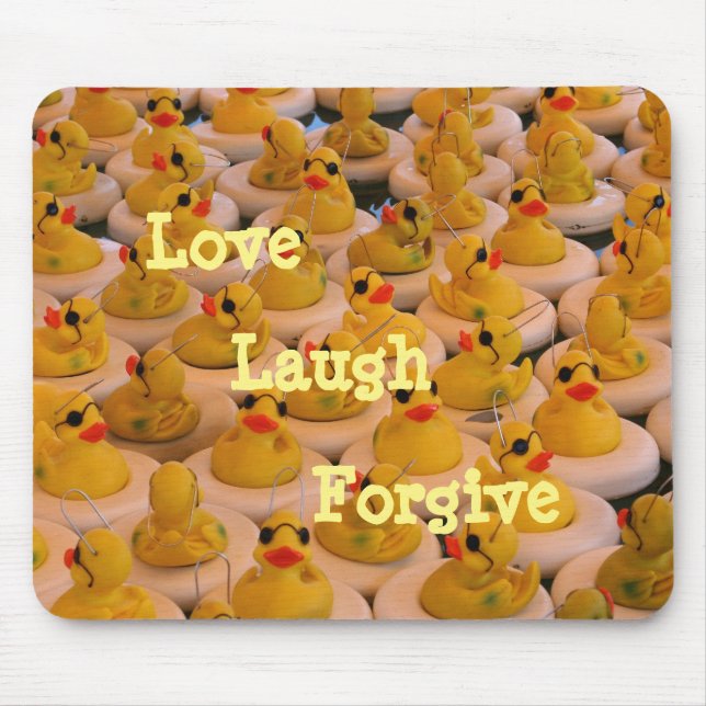 Gummi Ducks Liebe Laugh Vergeben Inspiration Mousepad (Vorne)