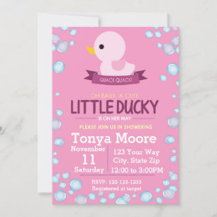 Gummi Ducky Baby Shower Invitation (Mädchen) Einladung