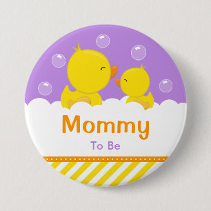 Gummi Ducky Gelb und Lila Mommy zu sein Button