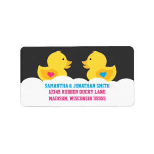 Gummi Ducky Pink oder Blue Gender Reveal Party Adressaufkleber