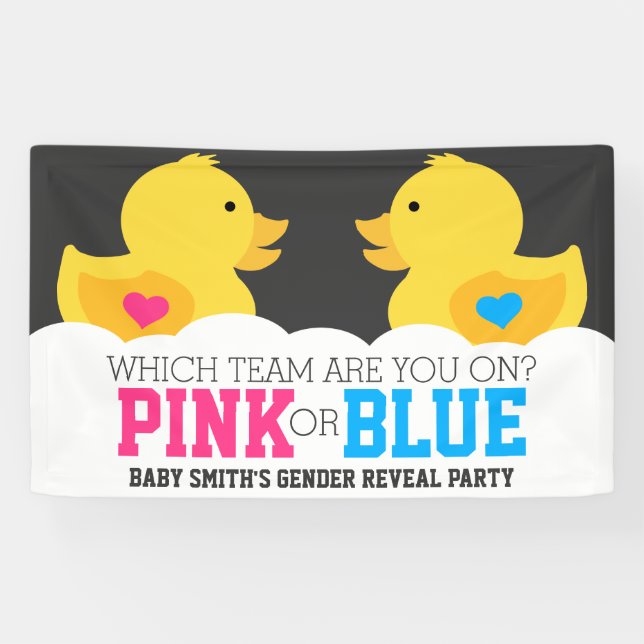 Gummi Ducky Pink oder Blue Gender Reveal Party Banner (Horizontal)