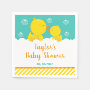 Gummi-Ente Gelb und Grün Baby-Party Serviette