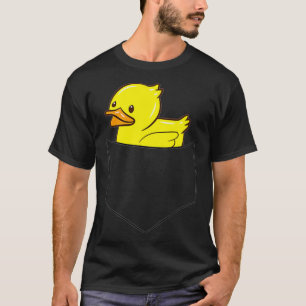 Gummi-Ente in Pocket Funny Duck in einem Taschen R T-Shirt