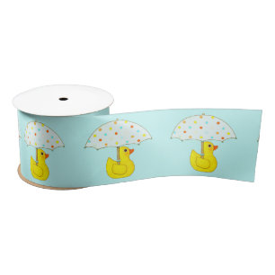 Gummi-Enten-Baby-Entchen-Regenschirm-Satinband Satinband