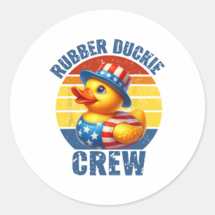 Gummi-Enten-Crew Lustige Ente Runder Aufkleber