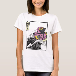 Gummi-Enten-Ninja-Surfing-Kanagawa-Welle-Kawaii-Äs T-Shirt