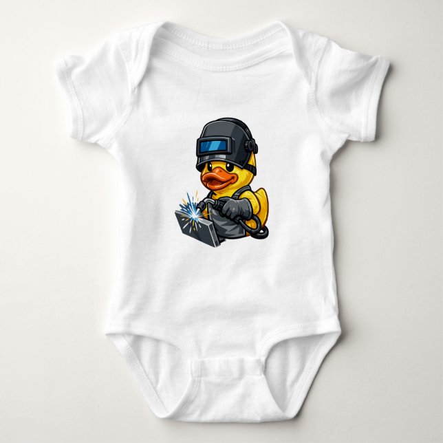 Gummi-Enten-Schweißer Baby Strampler (Vorderseite)