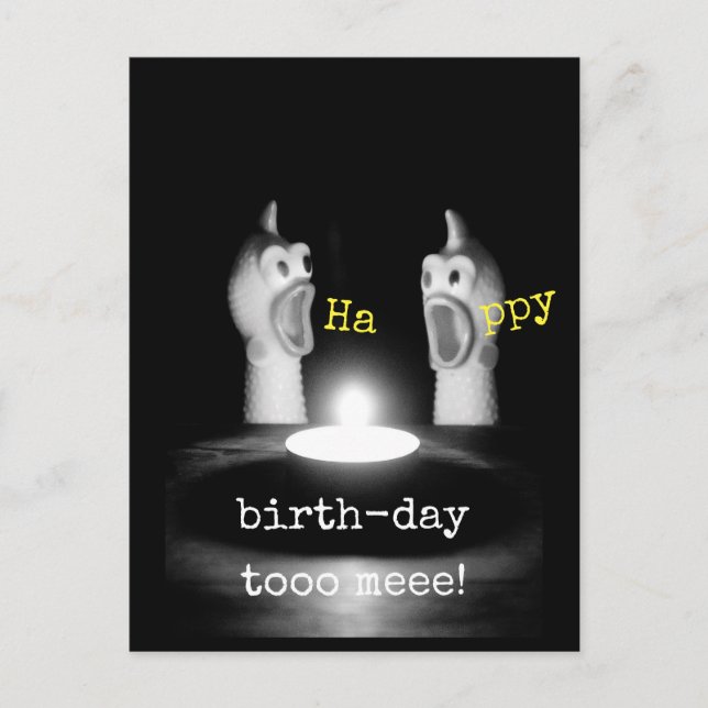Gummi-Huhn-Geburtstag Postkarte (Vorderseite)
