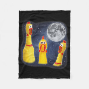 Gummi-Hühnchen-Spielzeug Mond 3 Heulend am Mond Lu Fleecedecke