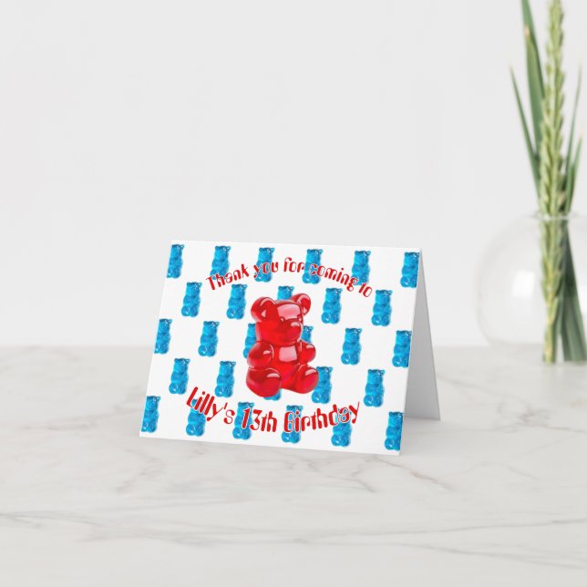 Gummi-Jelly  Dankeskarte (Vorderseite)
