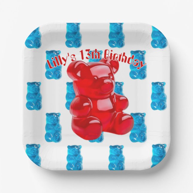 Gummi-Jelly  Pappteller (Vorderseite)