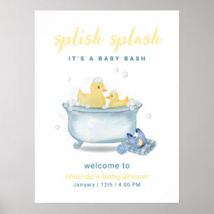 Gummi-Mama-Ente-Badewanne-Baby-Shower-Willkommen  Poster