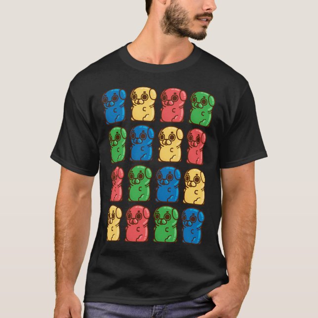 Gummi-Möpse T-Shirt (Vorderseite)