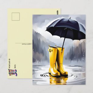 Gummi-Regenstiefel, Postkreuz, Postkarte, Postkart Postkarte