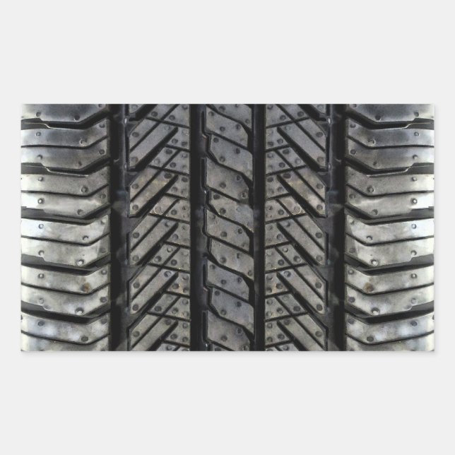 Gummi Reifengeflecht Automotive Style Decke Rechteckiger Aufkleber (Vorderseite)