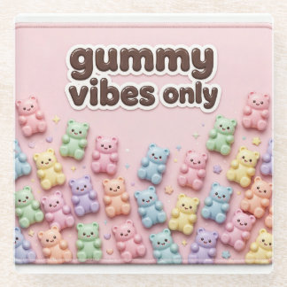 Gummi-Schwingungen Nur Rosa Gummibärchen Untersetz Glasuntersetzer