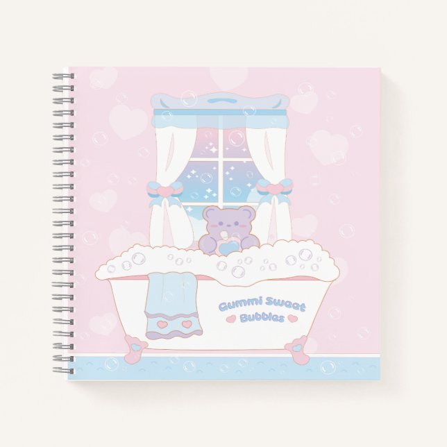 Gummi Sweet Bubbles Square Notebook Notizbuch (Vorderseite)