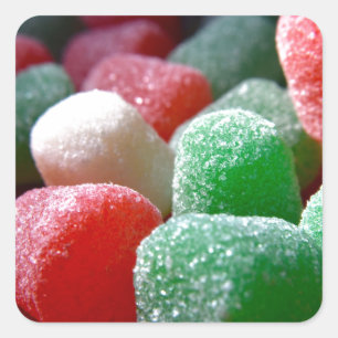Gummi-Tropfen Quadratischer Aufkleber