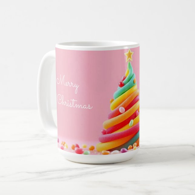 Gummi-Weihnachtsbaum Kaffeetasse (Vorderseite Links)