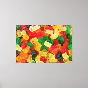 Gummiartiger Bärn-Regenbogen farbige Süßigkeit Leinwanddruck