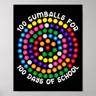 Gummibälle für 100 Schultage Poster
