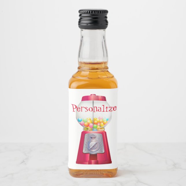 Gummiballenblase Vintag niedlich Alkoholflaschenetikett (Vorderseite)