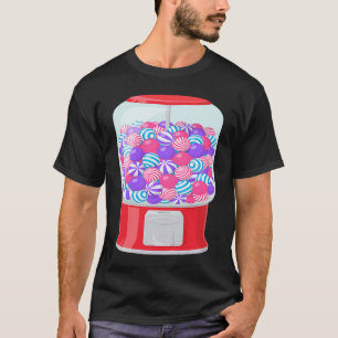Gummiballmaschine Gumball-Maschine Regenbogenhalte T-Shirt