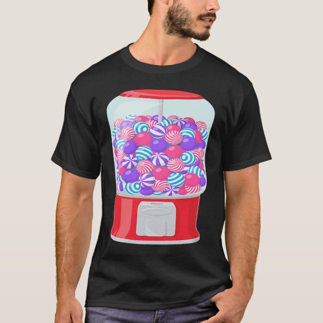 Gummiballmaschine mit Gummibogen-Gummibogen auf Ra T-Shirt (Vorderseite)