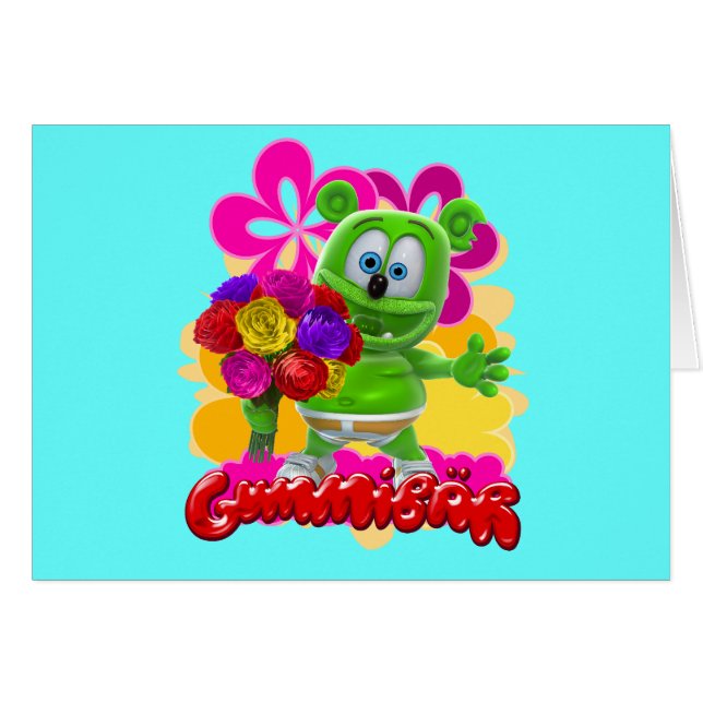 Gummibär Blumenkarte (Vorderseite (Horizontal))