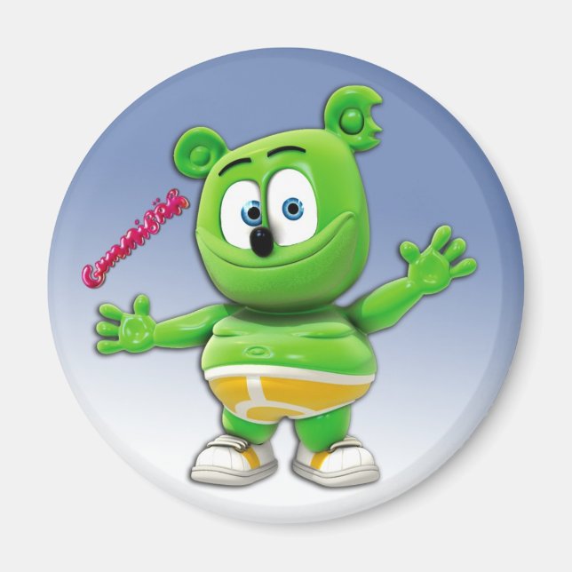 Gummibär Magnet auf blau (Vorne)