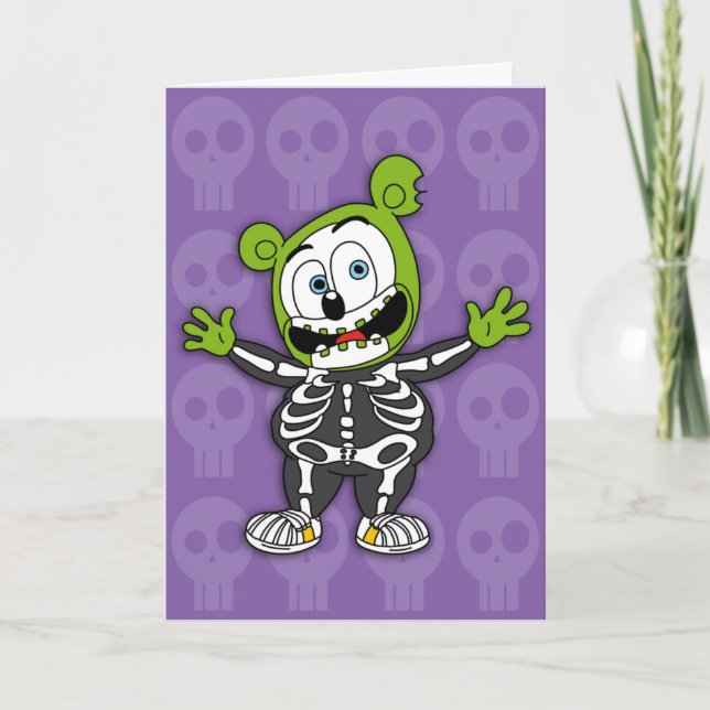 Gummibär Skeleton Halloween Card Karte (Vorderseite)