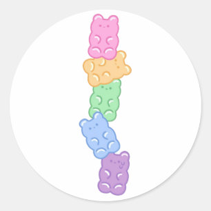 Gummibärchen runder aufkleber