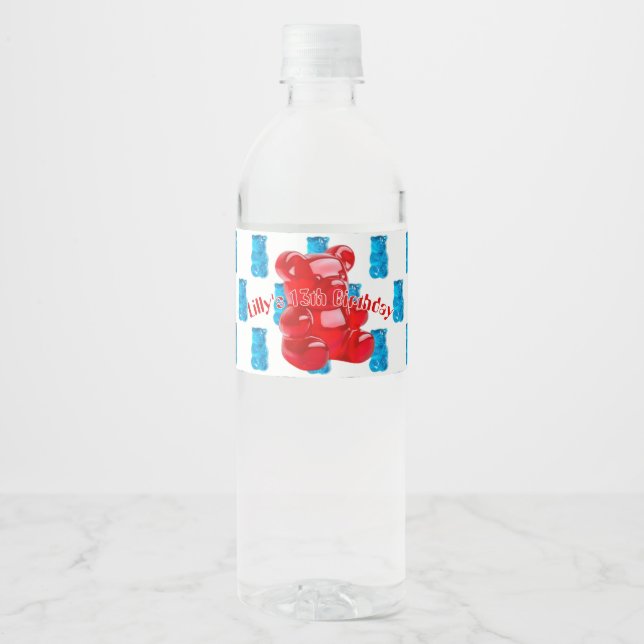 Gummibärchen  wasserflaschenetikett (Vorderseite)