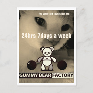 Gummibärchenfabrik Fitnessstudio Postkarte