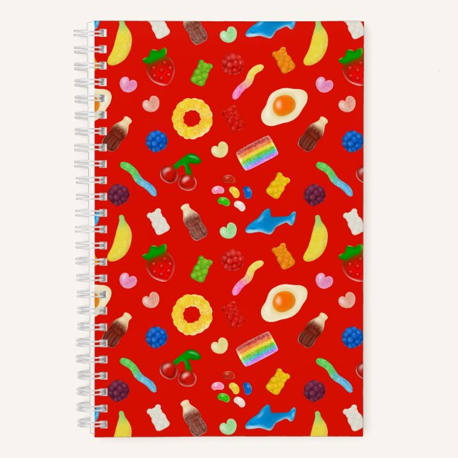 Gummibärchenliebhaber Rot Notizbuch (Vorderseite)