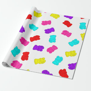 Gummibären farbige Regenbogenbonbons Geschenkpapier