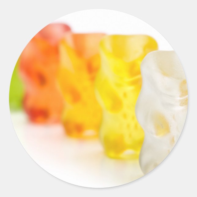 Gummibären Runder Aufkleber (Vorderseite)