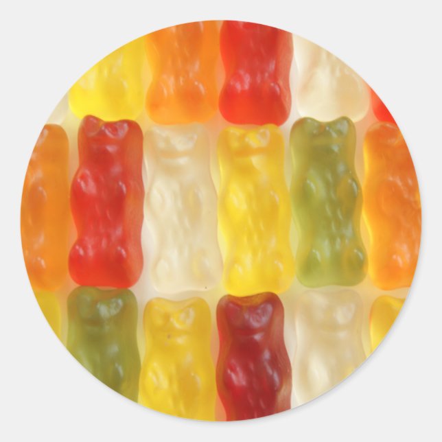 Gummibären Runder Aufkleber (Vorderseite)