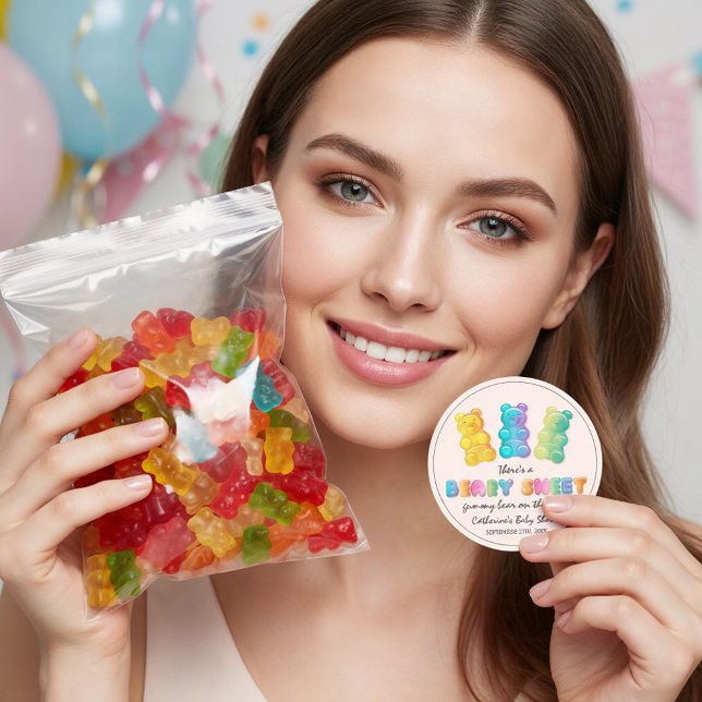 Gummibärenbärendusche aus Gelee Candy Baby Runder Aufkleber (Von Creator hochgeladen)