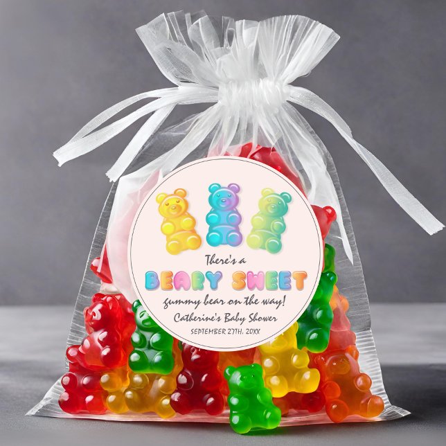 Gummibärenbärendusche aus Gelee Candy Baby Runder Aufkleber (Von Creator hochgeladen)