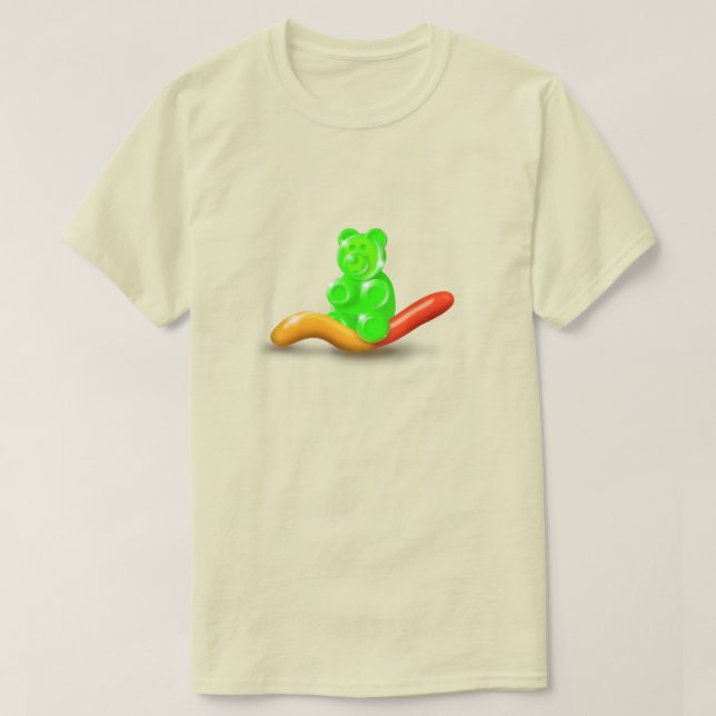 Gummibärenreiten - T - Shirt aus Gummischwanz (Design vorne)